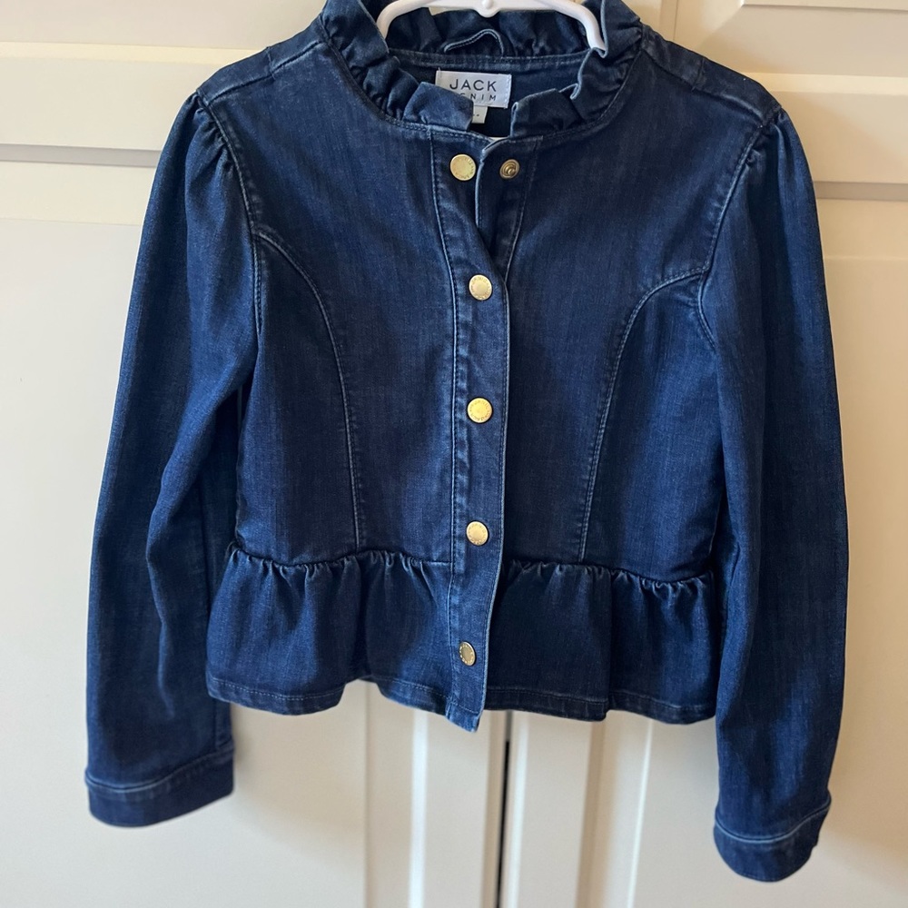 Janie and Jack denim jacket with ruffle bottom
